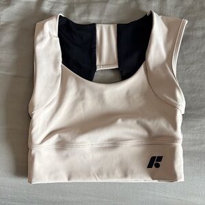 Forme Cream Sports Bra with Black Lining